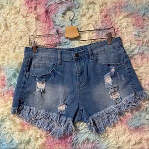 JEANS Extra short blue denim jeans Size Medium